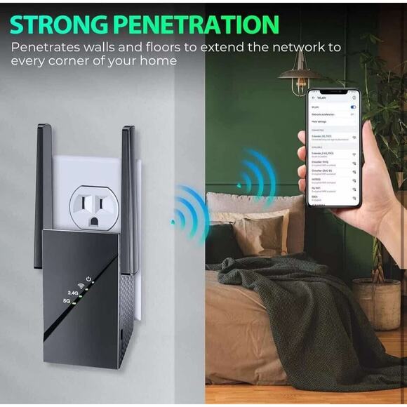 WiFi6 Extender Signal Booster up to 12k+sq.ft and 2400Mbps High-Speed Internet - Picture 4 of 11